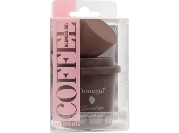 DONEGAL Morning Coffee - Chocolate makeup sponge with case (4352) 1pc