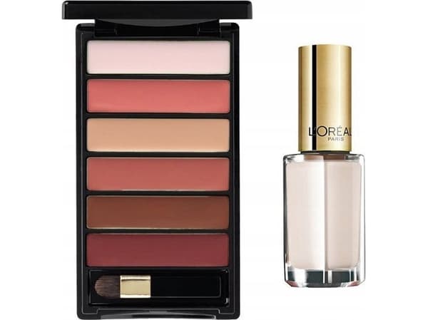 Sett L'Oreal Paris: Color Riche La Palette Matte, Lip Palette, Nude, 6 g + Color Riche Le Vernis, Neglelakk, 961, Silky Fawn, 5 ml
