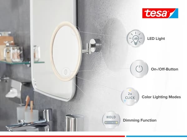 TESA 40613-00000-00, Skruer, Rund, Vegg, Sort, Kromfarget, Metall, 5x