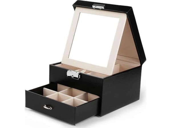 eCarla kiste, eske, etui, smykkeopplegg, svart PD148CZ