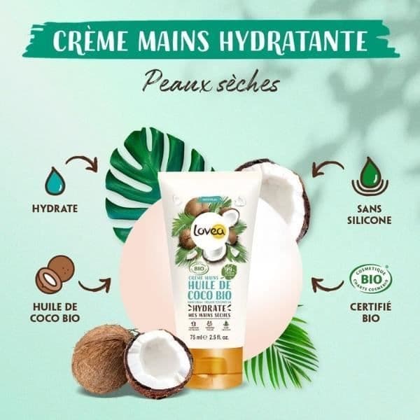 Lovea - Handkräm - Ekologisk kokosolja - Torr hud 75ml