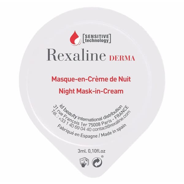 Fuktande nattmask Rexaline Derma 3 ml x 6 Känslig hud