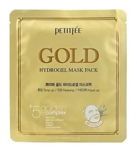 PETITFEE Gold Hydrogel Mask Pack +5 golden complex 32 g - Hydrogel sheet mask
