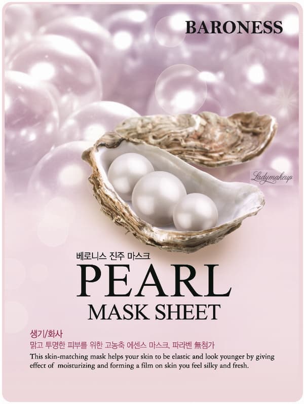 BARONESS Pearl Mask Sheet, 21 g - Helmiuutetta sisältävä arkkinaamio