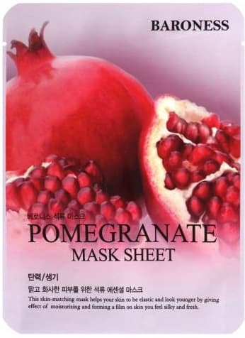 BARONESS Pomegranate Mask Sheet, 21 g - Sheet mask med granatäppleextrakt