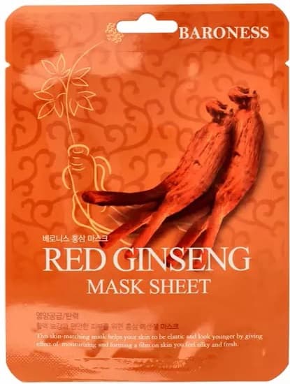 BARONESS Red Ginseng Mask Sheet, 21 g - Sheet mask med ginsengextrakt