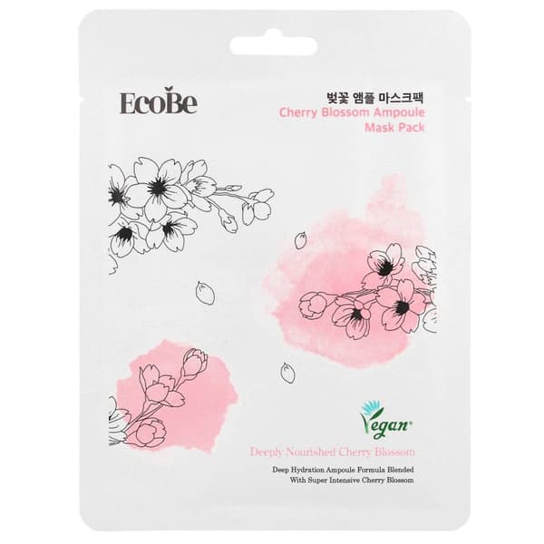 EcoBe Cherry Blossom Ampoule Mask Pack 25 ml - Kirkastava arkkinaamio kirsikkauutteella