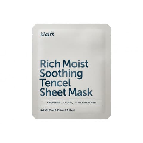 Klairs Rich Moist Soothing Tencel Sheet Mask, 25 ml