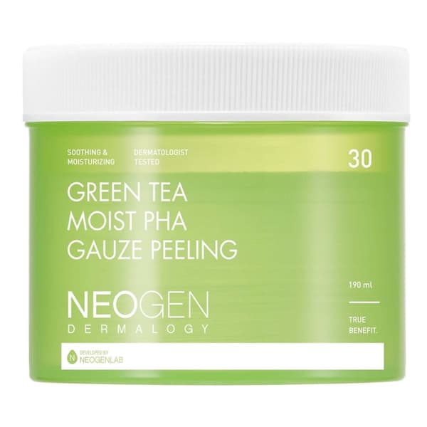 Neogen Green Tea Moist PHA sideharso kuorinta 190 ml / 30EA - Kuorintatyynyt