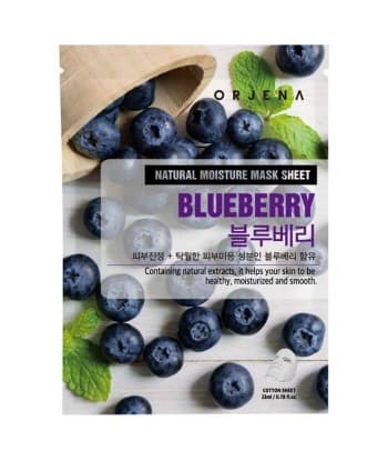 Orjena Natural Moisture Mask Sheet Mustikka, 23 ml - Arkkinaamio mustikkauutetta elvyttävällä vaikutuksella