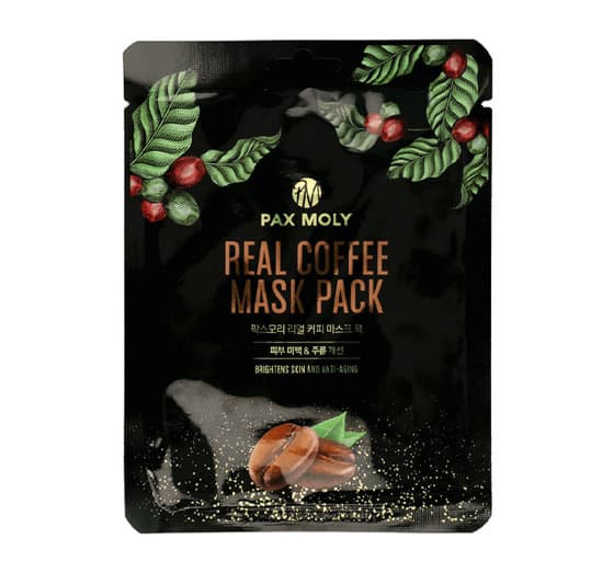 Pax Moly Real Coffee Mask Pack 25 ml - Föryngrande och ljusare arkmask med kaffeextrakt