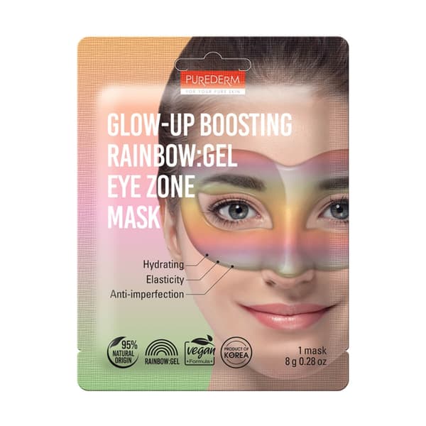 PUREDERM Vegan Glow-up Boosting RAINBOW: hydrogel ögonmask, 8 g