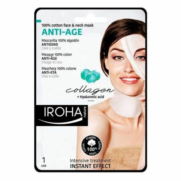 Anti-ageing elvyttävä naamio Cotton Face & Neck Iroha Cotton Face Neck Mask (1 osaa)