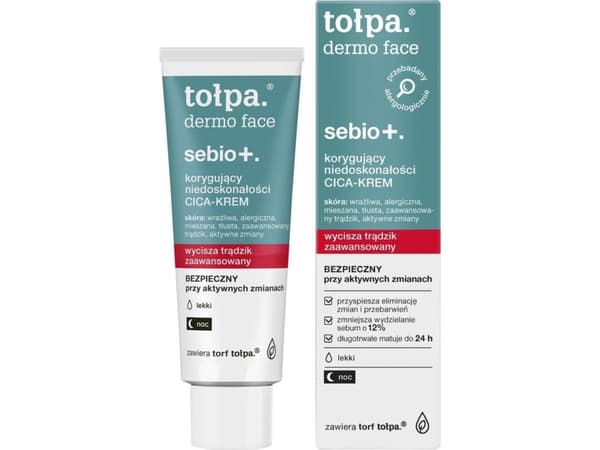 TOŁPA_Dermo Face Sebio+ Cica Creme korrigerende natt Sink PCA+BHA 40ml