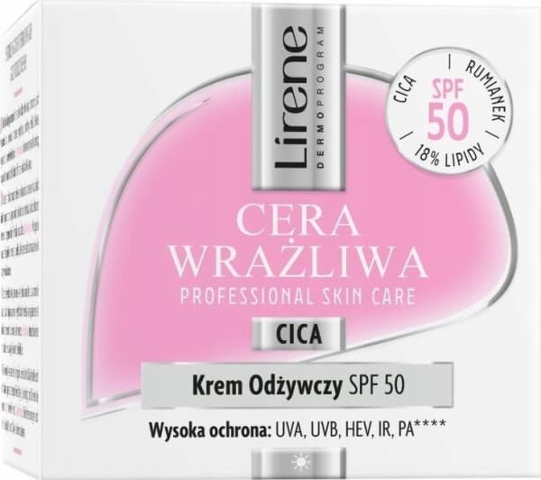 Alkotest LIRENE_Sensitive Skin Creme nærende ansikt SPF50 50ml