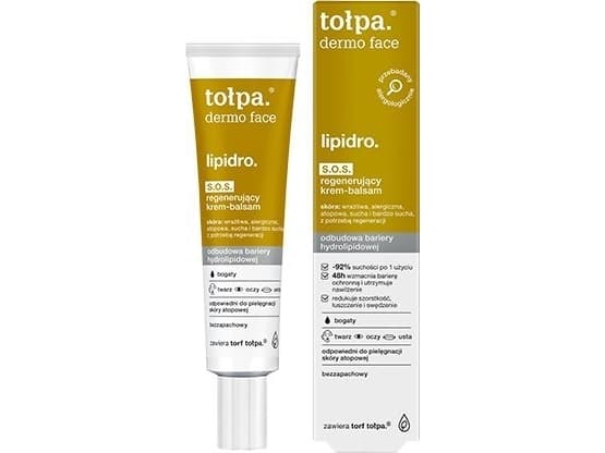 Alkotest TOŁPA_Dermo Face Lipidro rik regenererende Creme-balm S.O.S. for ansikt, øyne og lepper 40 ml
