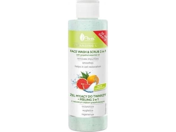 AVA LABORATORIUM_Ansiktsvask &amp; Scrub 2in1 ansiktsrensende gel + peeling med naturlig grapefruktolje 200ml