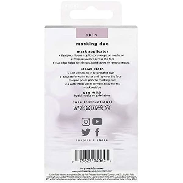 Set Masking Dúo para aplicar la Mascarilla Facial - Incluye Aplicador y Toalla - Kit för el Cuidado Facial de Hombre y Mujer -
