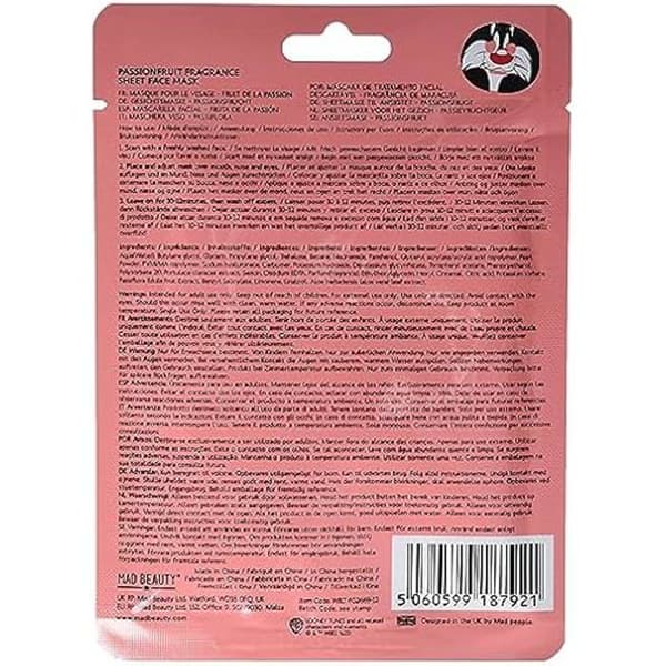 Looney Tunes ansiktsmask - MAD BEAUTY - Sylvester - Grenadilla - 25 ml - Alla hudtyper