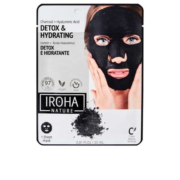 IROHA DETOX CARBON BLACK facial tissue mask 1 use 1 u