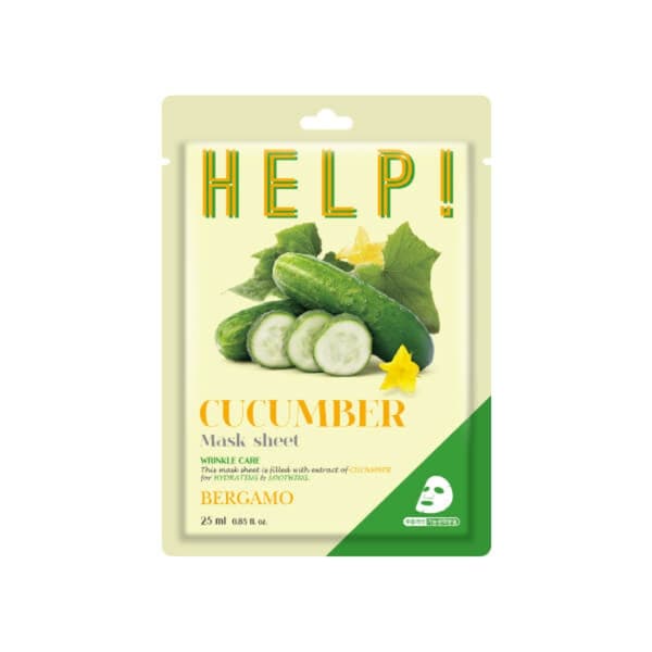 BERGAMO Apua! Cucumber Mask Sheet 25 ml - Silottava arkkinaamio kurkkuuutteella BERGAMO APUA!