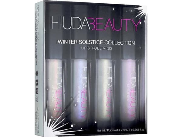 Huda Beauty Winter Solstice Collection Set Huda Beauty: Lip Strobe, Liquid Lipstick, Hypnotic, 2 ml *Miniature + Lip Strobe, Liquid Lipstick, Charmes