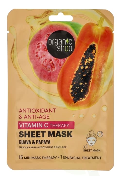 Organic Shop Antioksidant &amp; Anti-Aging Vitamin C Sheet Mask 25 g Guava &amp; Papaya