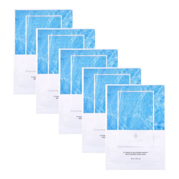 HAYEJIN Cuddle of Jeju Oxygen Water Blue Vitalizing Sheet Mask 5 x 25 ml - fuktgivande lakmask, 5-delat set