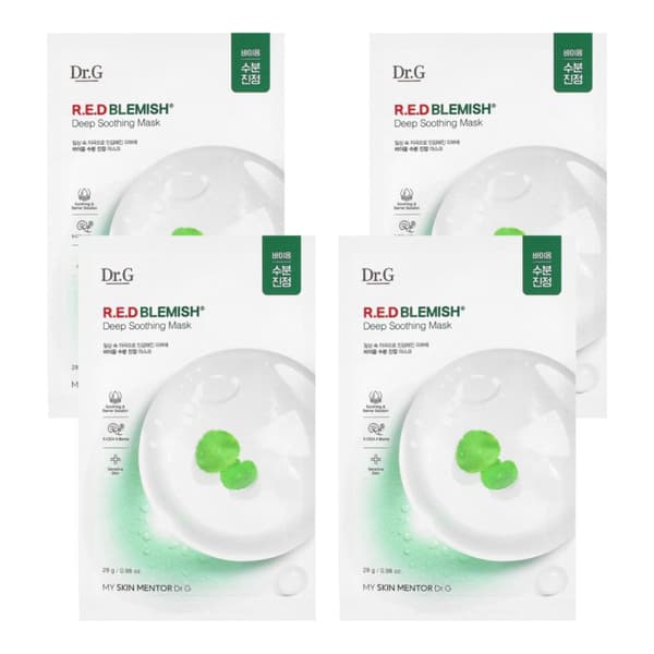 Doctor.G Red blemish deep soothing mask 4 x 28 g - Lugnande arkmask, 4 st