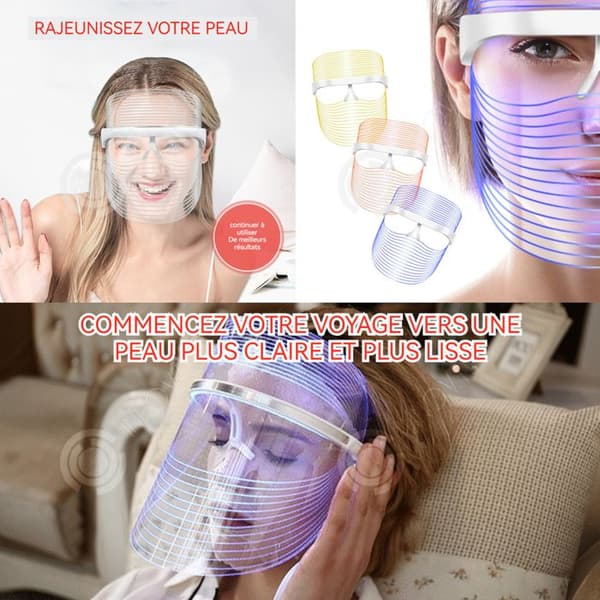 INN Masque LED 7 färger transparent uppladdningsbar hudföryngring bärbar LED-ljusterapi multifunktionell mask