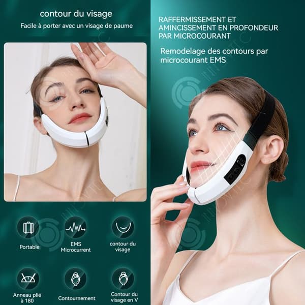 INN Ansiktslyftmask 12 hastigheter Mikrovibrationslyftande skönhetsinstrument för ansiktslyft Skönhetsinstrument