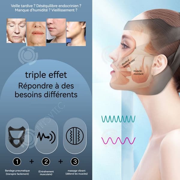 INN Face Lift Mask 5 hastigheter Dual Output USB Laddning 60 mah batteri Ansiktslyft Skönhetsinstrument