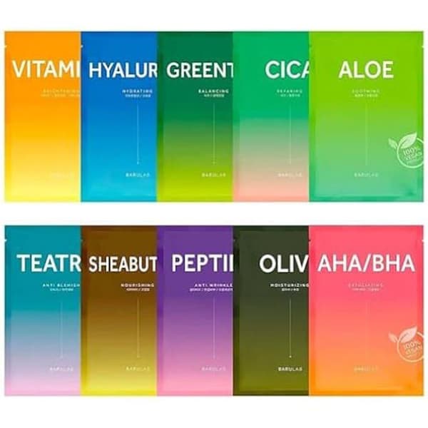 Fuktgivande arkmask - Barulab - 20 ml - Vegan - Hyaluronsyra - Grönt te