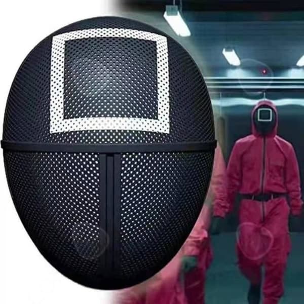 CONFO® Gaming Mask - Squid Game Perifert Management System - Svart - Halloween rekvisita