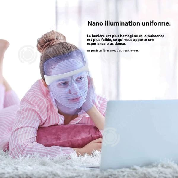 INN Ansiktsmask LED 7 färger av ljus för ansiktsföryngring komplett ansiktsöverdrag lätt att bära uppladdningsbar
