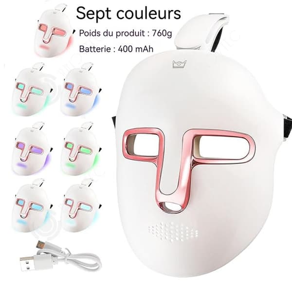 INN LED ansiktsmask 7 färger fotonisk apparat för hudföryngring med hög luminositet pärlampa