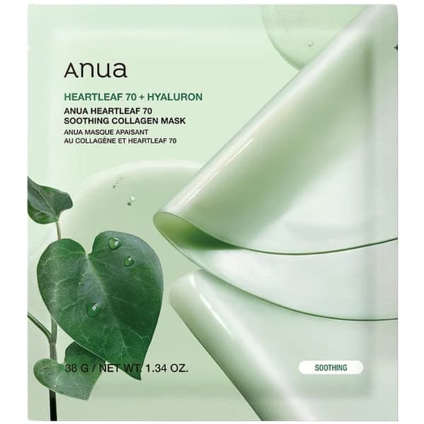 ANUA Heartleaf 70 Soothing Collagen Mask 38 g - rauhoittava arkkinaamio