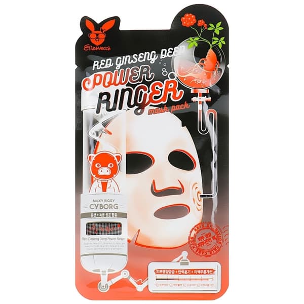 Elizavecca Red Ginseng Deep Power Ringer -naamiopakkaus 23 ml - ravitseva kangasnaamio