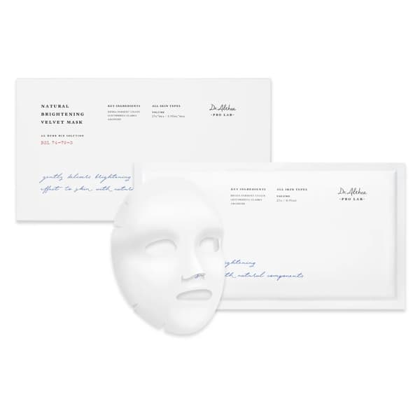 Dr.Althea Natural Brightening Velvet Mask, 27 g x 6 - ett set med ljusande sheetmasker