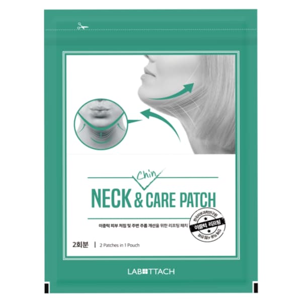 Wooshin Labottach Hals- och hakvårdsplåster – Hydrogelmask med kollagen för hals- och hakvård, 2 st.