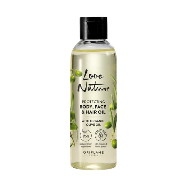 Oriflame Love Nature Beskyttende ansigts-, krops- og hårolie med økologisk olivenolie 100 ml