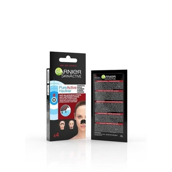 GARNIER PureActive Anti-Blackhead Patches - Charcoal 4 enheter