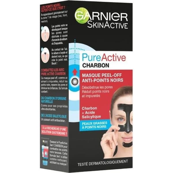 GARNIER Skinactive Pure Active Charcoal Anti-Blackhead Peel-Off Mask - 50 ml