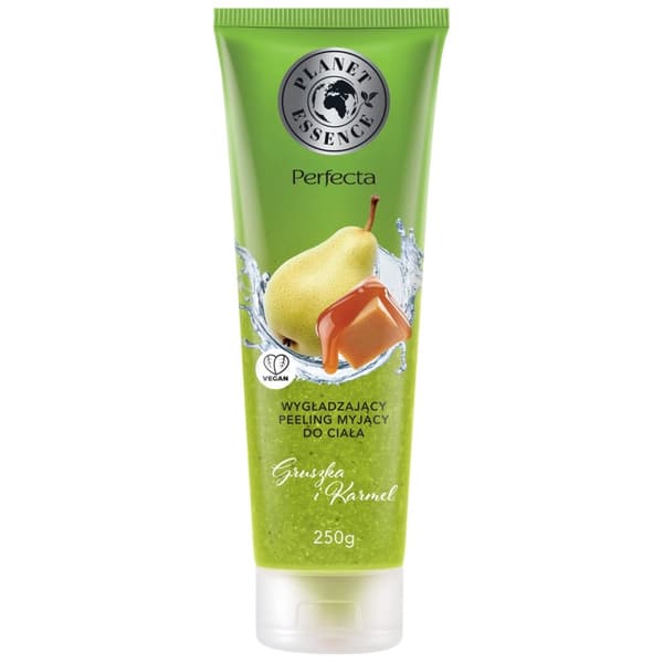 PERFECTA Planet Essence utjämnande kroppsskrubb PÄRONKARAMELL 250 ml
