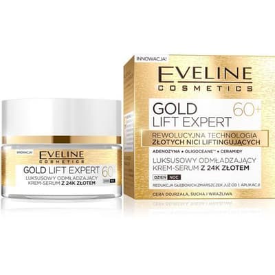 Eveline Gold Lift Expert 60+ luxury rejuvenating cream-serum with 24k gold day / night 50ml