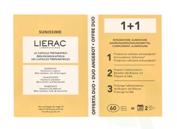 Lierac Paris Lierac Sunissime The Preparing Capsules Duo Set 60 stk 2x30 kapsler