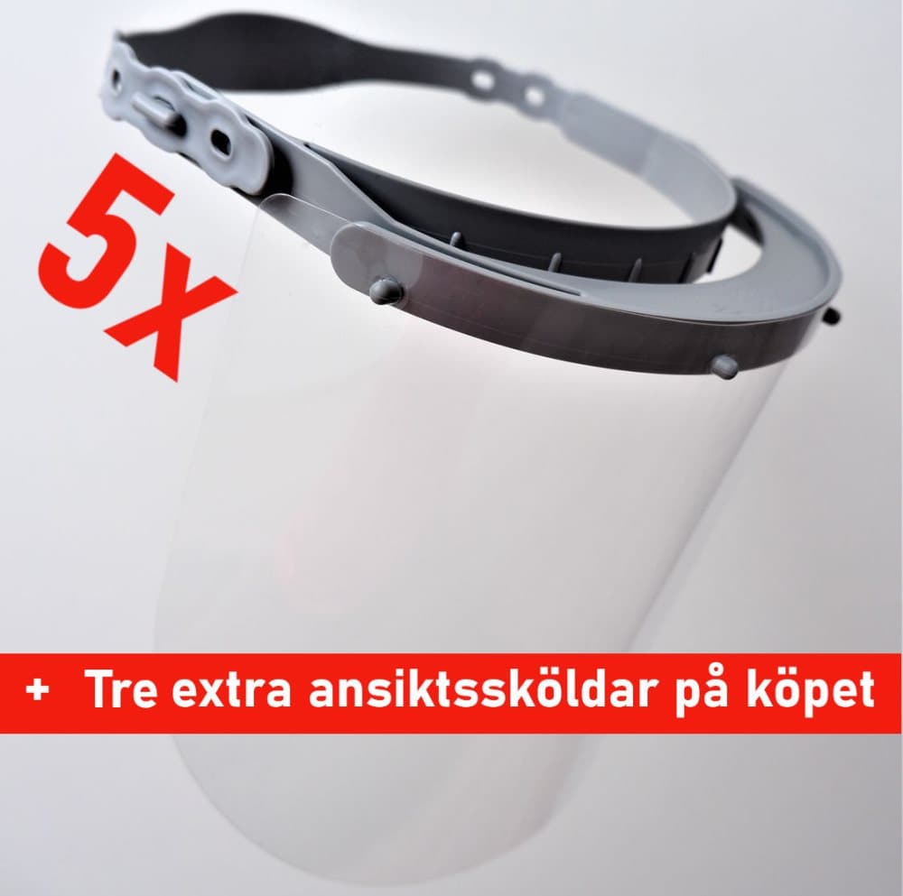5x Faceshields V2 | 2x Skyddsvisir V2 | Environmentl friendly | Extra protection | 100% made in Germany