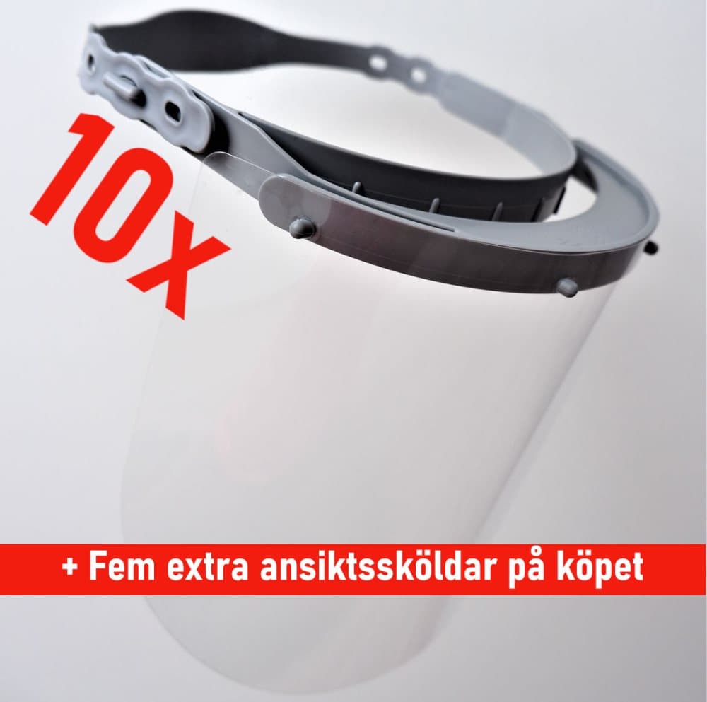 10x Faceshields V2 | 10x Skyddsvisir V2 | Environmentl friendly | Extra protection | 100% made in Germany