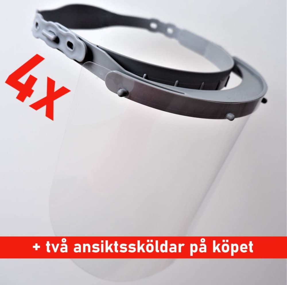 4x Faceshields V2 | 4x Skyddsvisir V2 | Environmentl friendly | Extra protection | 100% made in Germany