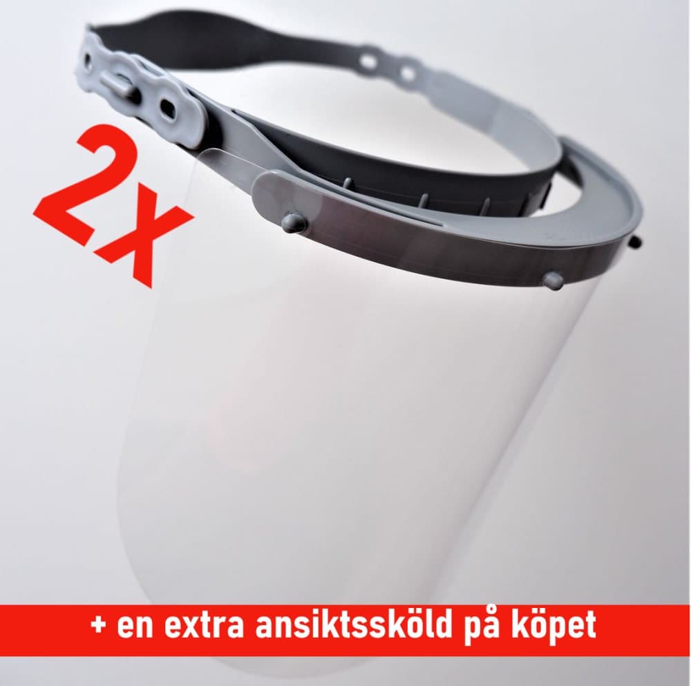 2x Skyddsvisir V2 | Environmentl friendly | Återanvändbar| Extra lätt | Extra skydd| Erbjudande | 100% tillverkat i Tyskland